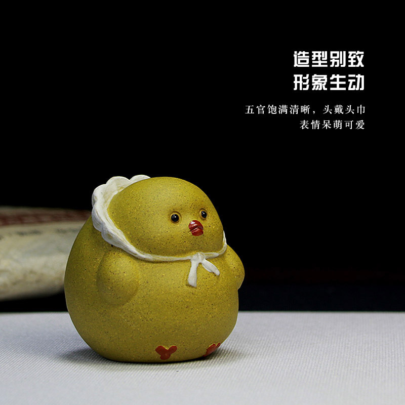 Bán buôn phát hành Yixing Zisha trà thú cưng trà đồ trang trí điêu khắc Quà Tặng mười hai cung hoàng đạo dễ thương gà Thủ Công dễ thương