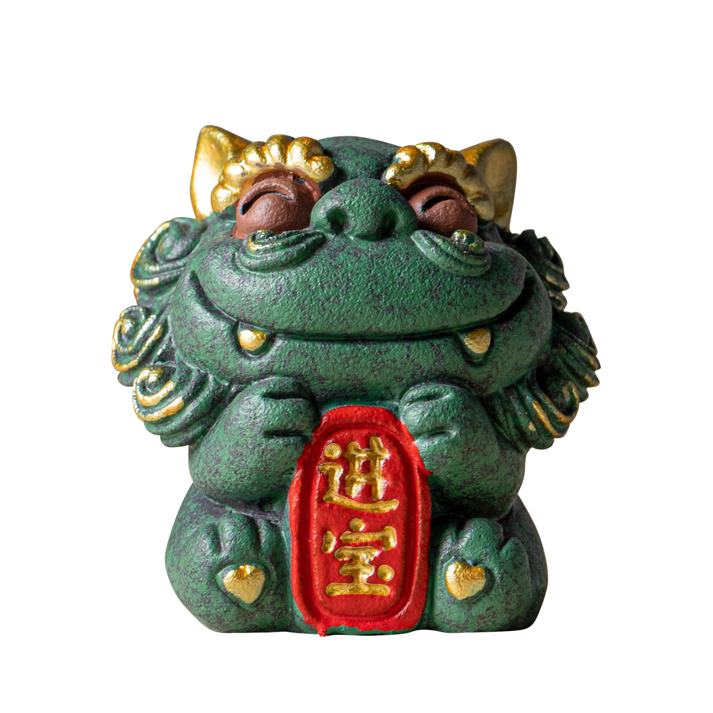 Nhà máy sáng tạo đá sa thạch xanh thủy triều quốc gia sư tử sáng tạo đồ trang trí nhỏ bể cá làm cảnh may mắn kho báu đồ tốt