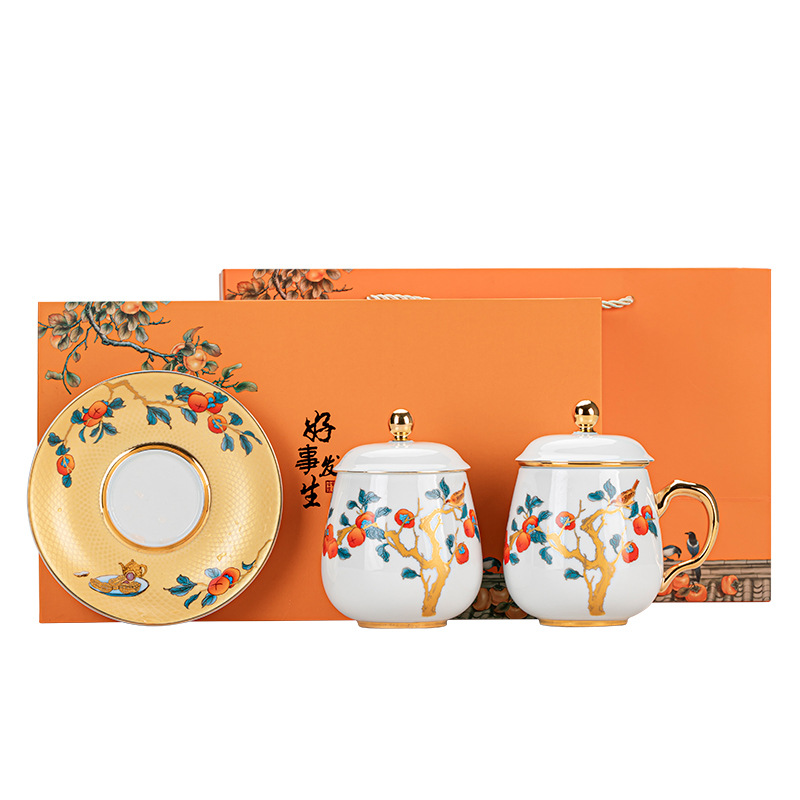 Hồng hồng Ruyi Chén trà Mug Tết Trung thu Quà tặng tân gia
