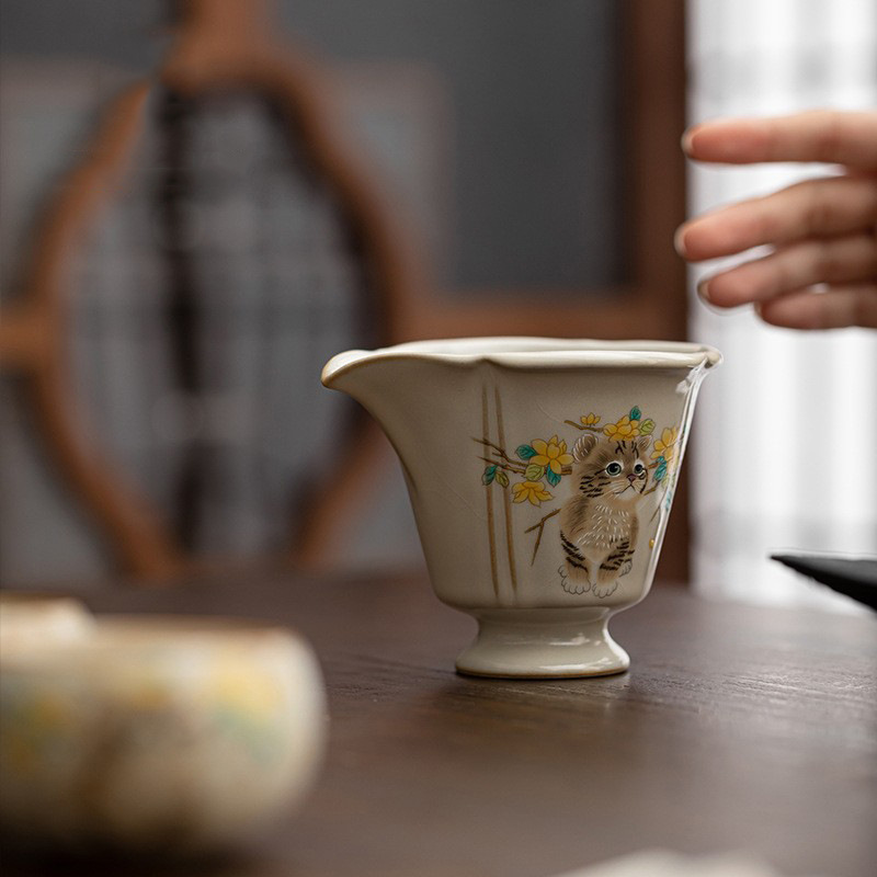 Cốc công bằng gốm sứ Ruyao dụng cụ pha trà gia dụng có thể bổ dưỡng dụng cụ pha trà Kung Fu phụ kiện bán buôn trà cao cấp