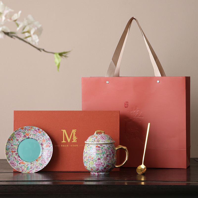 Cốc pha trà cao cấp cốc cá nhân gốm sứ chuyên dụng cho nữ tách trà văn phòng có giá trị cao sang trọng