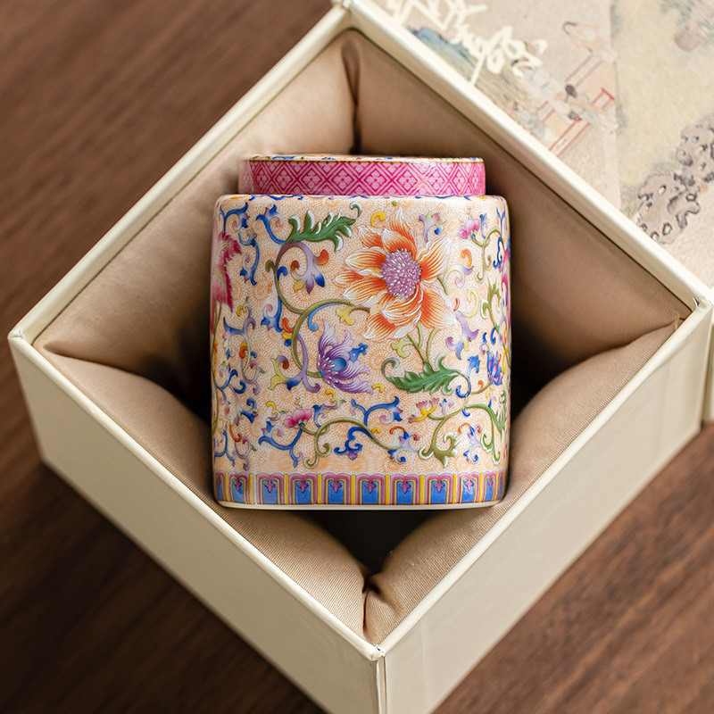 Bình trà tráng men, bình rỗng, bình chống ẩm kín có giá trị cao, bình đựng trà kiểu Trung Quốc, bình đựng trà gốm sứ gia dụng