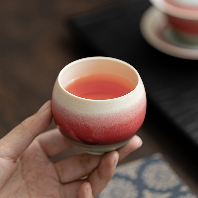 Lò nung Aurora biến Pinellia Dragon Egg Cup Cốc gốm thủ công Cốc chủ nhân Cốc trà Bộ trà Kung Fu Cốc trà Hộp quà
