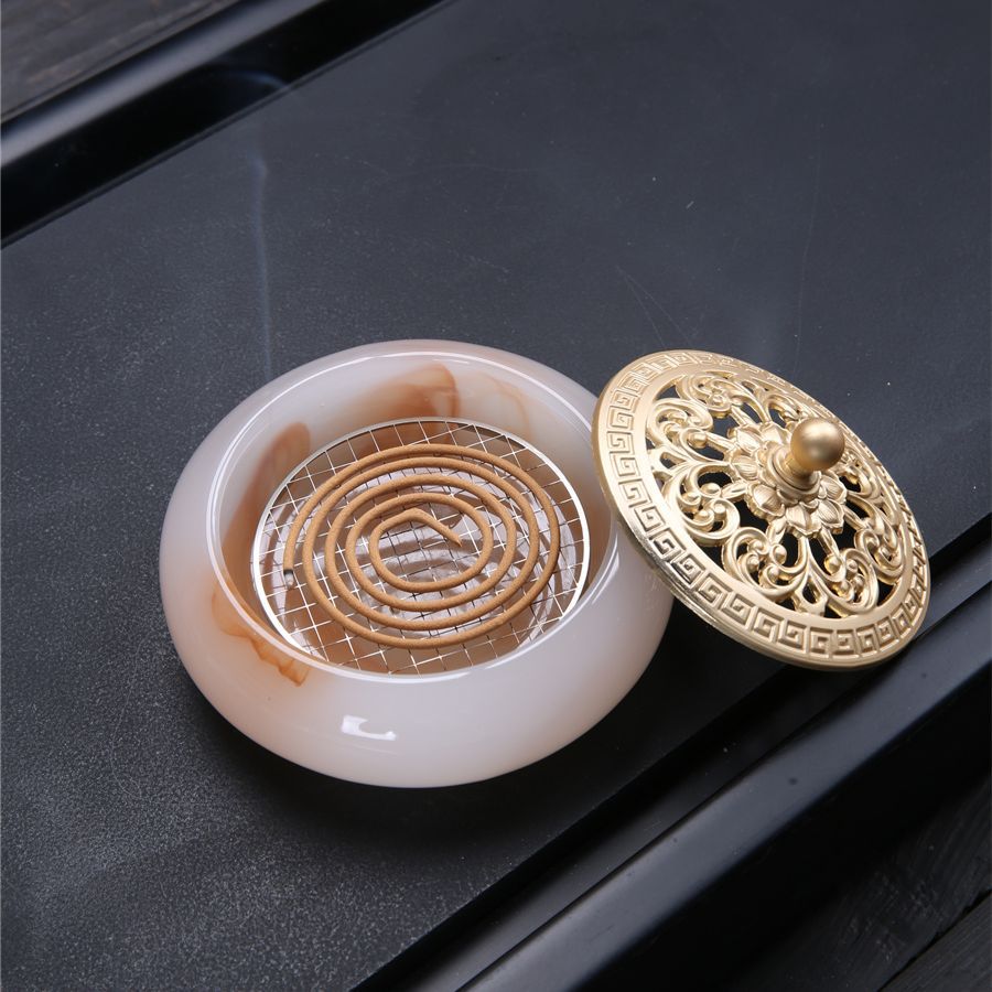 Lư hương Đĩa tráng men kết cấu Lư hương kiểu Trung Quốc đồ trang trí gia dụng Lư Hương Lư hương ấn Lư hương đàn hương Lư Hương Ngọc Lưu Ly