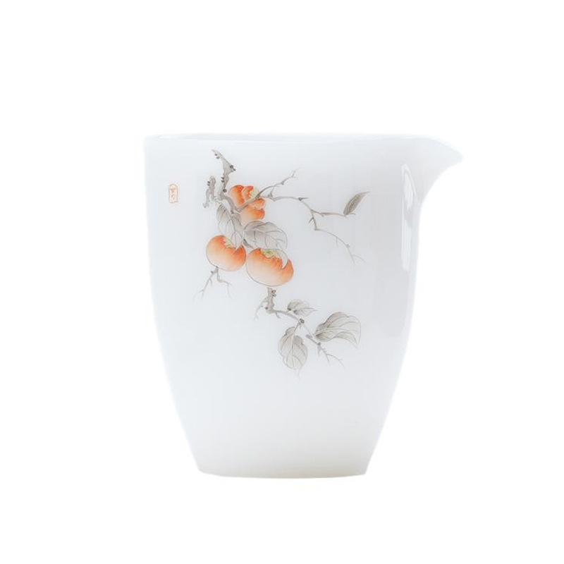 Cao cấp vẽ tay đá ngọc bích sứ công phu cốc Dehua sứ trắng trà biển trà chia ngăn chống bỏng đồng phục cốc gốm bộ trà trà thoát nước
