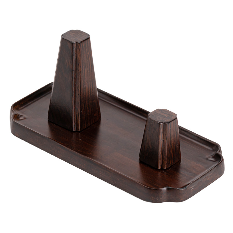 Giá để ấm gỗ mun, nắp gỗ nguyên khối, nắp ấm từ, giá ấm trà, phụ kiện ấm trà tử sa, đồ trang trí phụ kiện trà đạo