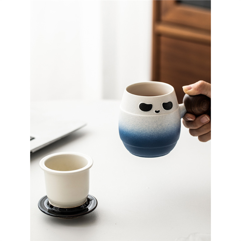 Cốc trà cốc gốm cốc tách trà nam cốc uống nước văn phòng cốc pha trà cặp đôi có nắp hộp quà