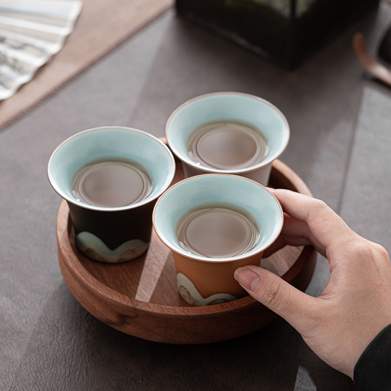 Cốc chủ sở hữu dung tích lớn vẽ tay phong cách Nhật Bản cốc đơn tráng men vẽ màu thủ công gốm sứ Kung Fu tách trà