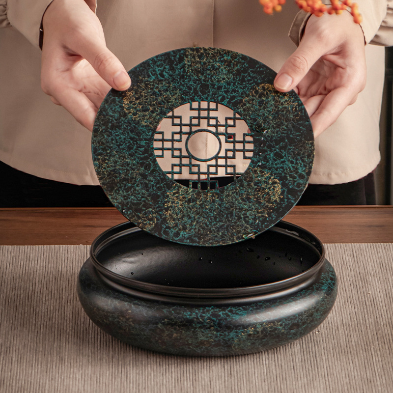 Khay đựng nước khay đựng nước khay đựng trà bằng sắt cũ khay đựng trà khay đựng trà Kung Fu phong cách Nhật Bản gia dụng ấm đựng nước