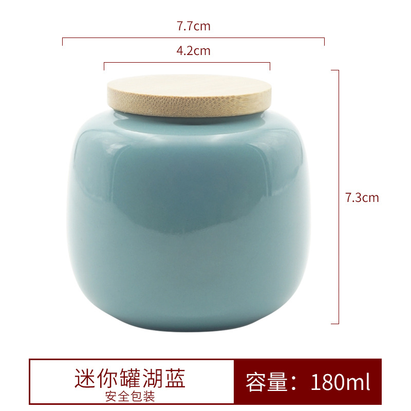 Gốm sứ cổ điển mini cỡ nhỏ trà mùa xuân bình trà gốm sứ bình kín bình trà bình lưu trữ bình lưu trữ bình rỗng logo