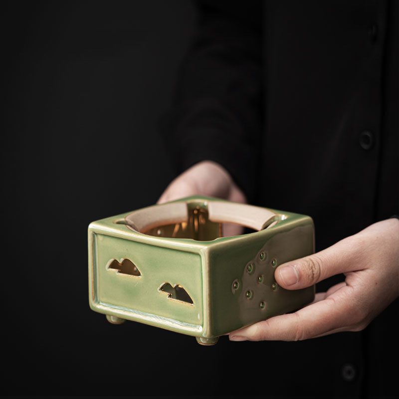 Bộ trà Kung Fu bếp đun trà nến cổ điển bếp pha trà ấm ấm trà chân đế giữ nhiệt bếp nến ngoài trời