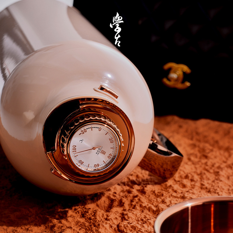 Học cổ | Ấm gia truyền Yiyuan · Trà sữa Ấm trà om vàng Ấm đun nước Ấm đun nước Bình giữ nhiệt gia đình 1.6L