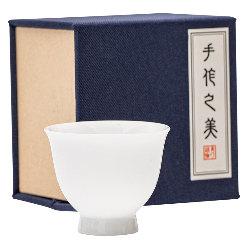 Cốc cao chân sứ ngọc bích loại đá, cốc thơm, cốc trà, cốc trà sứ trắng, cốc cá nhân gia dụng, Bộ trà Kungfu, cốc trà