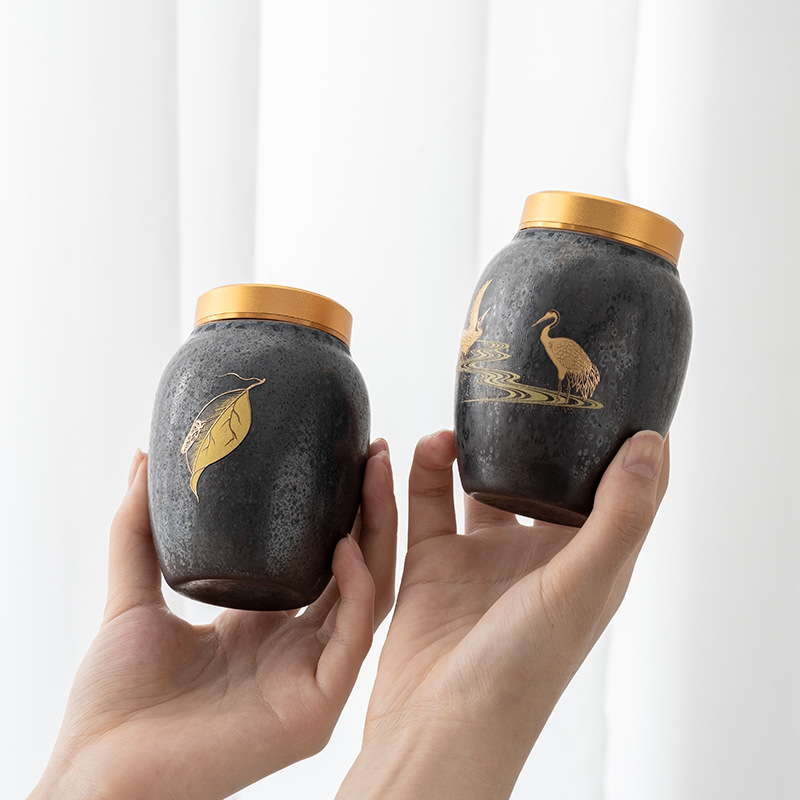 Hũ đựng trà gốm sứ hũ đựng trà nhỏ chống ẩm hũ đựng đồ gia dụng