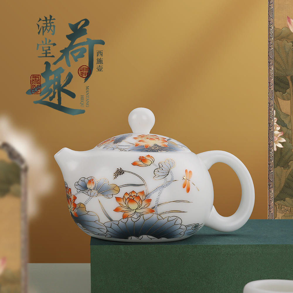 Bộ ấm trà cao cấp Yusyaki Yusyaki đầy đủ sản phẩm bát hoa sen vui nhộn