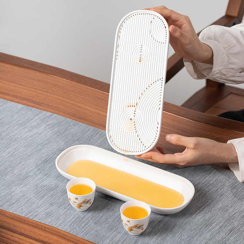 Bộ trà du lịch sứ trắng Một ấm, hai cốc, một lon trà, bộ đồ pha trà du lịch, bộ quà tặng hộp quà đựng trà cầm tay