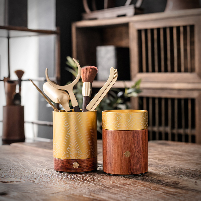 Bộ sáu quý ông trà đạo Da'antang Phụ kiện đồng bộ trà cao cấp gia dụng đồ trang trí Thùng trà bút đựng ấm trà dao trà ống trà