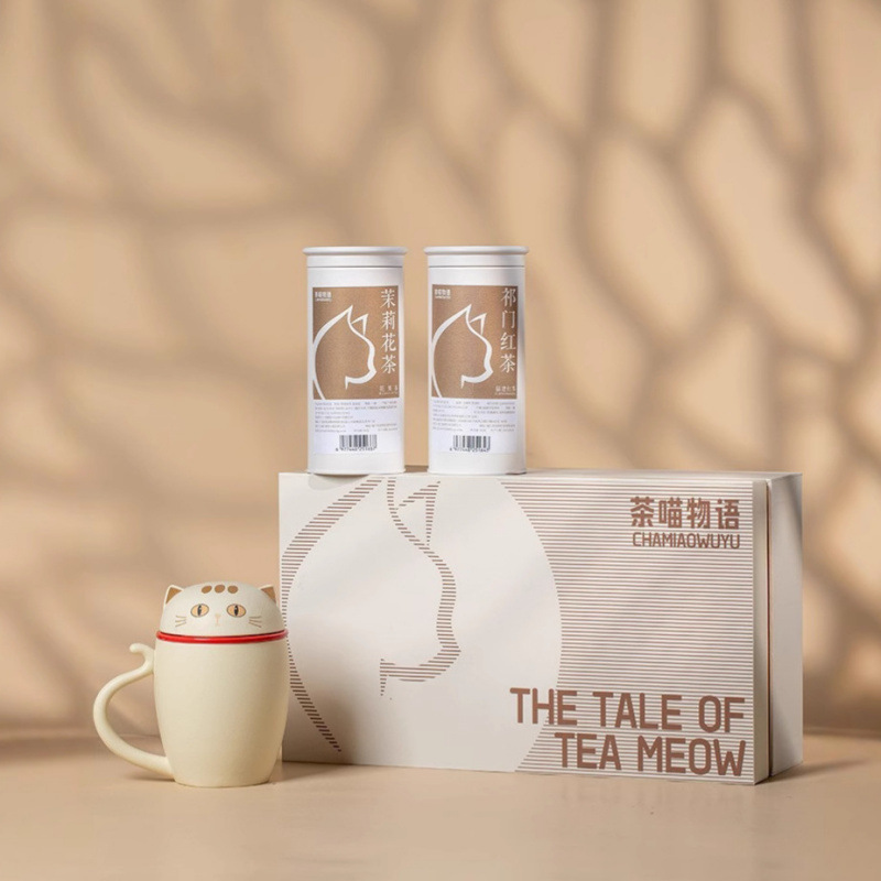 Tách trà gốm sứ mèo văn hóa và sáng tạo Tử Cấm Thành có nắp lọc, quà tặng cưới, quà lưu niệm, sẵn sàng giao hàng