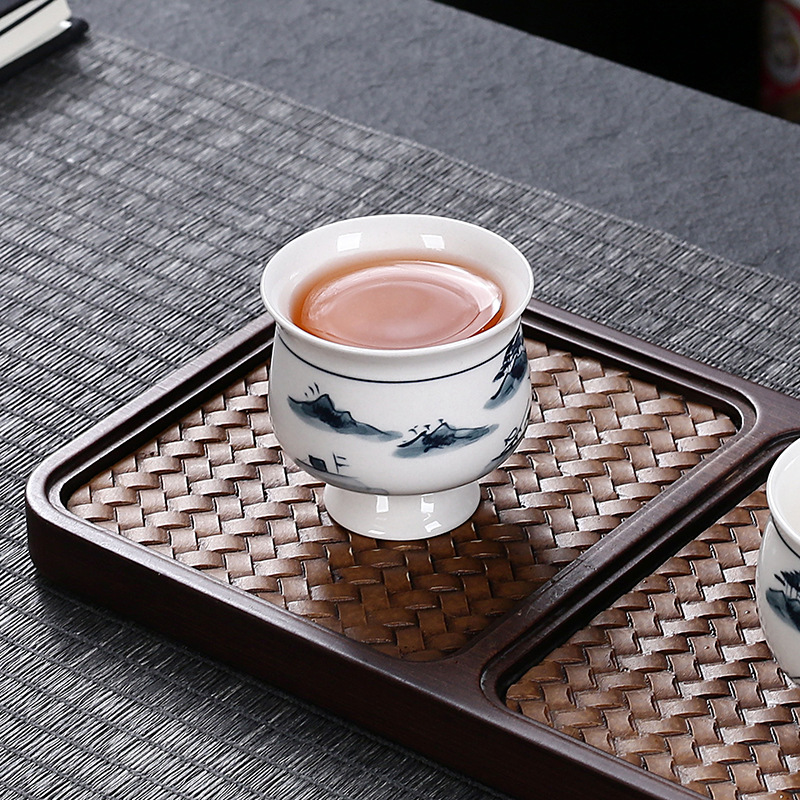 Tranh phong cảnh vẽ tay gốm sứ cốc trà bộ trà Kung Fu cốc trà thủ công cốc gia chủ cốc đơn cốc trà cốc khách nhỏ