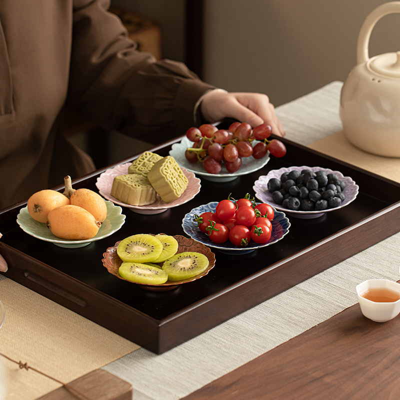 Yunjian Xiangyun Đĩa nhỏ Đĩa trà gốm sứ Trung Quốc Khay trái cây Trà chiều Dim Sum Món tráng miệng Đĩa đồ ăn nhẹ
