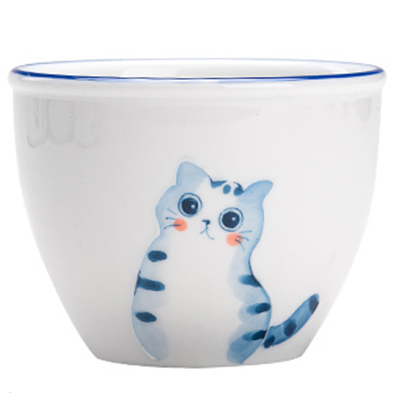 Cốc trà gốm sứ tráng men màu vẽ tay ba chiều Bộ trà Kung Fu dành cho nữ cốc trà tinh tế cốc chủ nhân cốc đơn tách trà