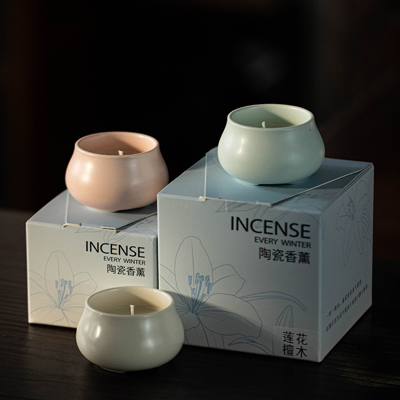 Hộp đựng nến thơm gốm sứ hộp đựng hương nến trong nhà đơn giản tặng bạn bè đồ trang trí gia dụng phụ kiện trang trí để bàn