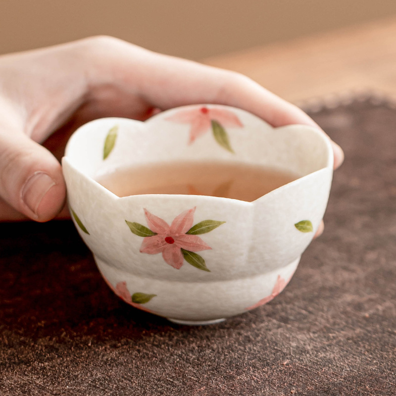 Cốc hoa anh đào trắng mỏ đá cốc chủ nhân chuyên dụng cho nữ cốc trà gốm sứ gia dụng cốc trà cốc trà đơn
