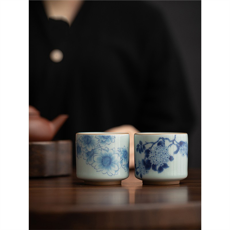 Tách trà gốm sứ trắng xanh cổ dụng cụ trà Kung Fu tách trà cao cấp tách trà đơn tách chủ sở hữu tách trà đơn nhà sản xuất bán buôn