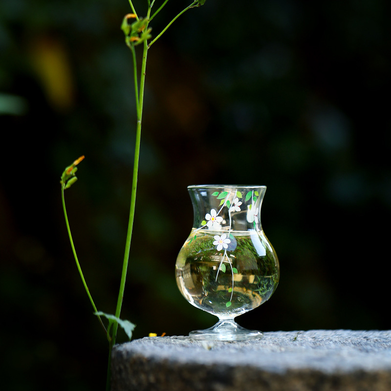 Lễ hội hoa Cốc nếm trà xanh thủy tinh chịu nhiệt Borosilicate cao, Bộ trà Kung Fu tươi nhỏ Cốc trà Master Cup.