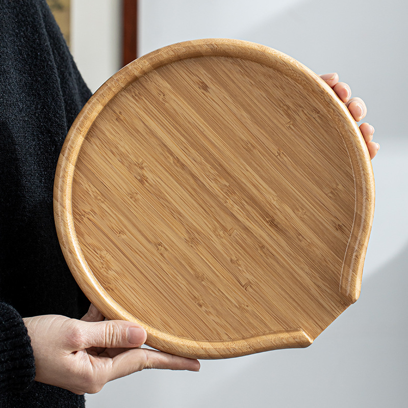 Khay Trà Tách tròn trúc, khay trà trắng, Khay trà Pu'er, phụ kiện trà đạo, khay trà Đánh Giá, Khay trà, dao trà