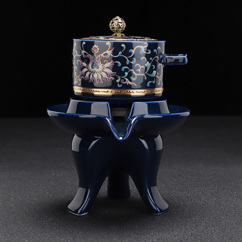 Bộ tách trà mạ bạc Jingdezhen Bộ trà Kung Fu gia đình Dụng cụ pha trà tự động Hộp quà tặng cao cấp