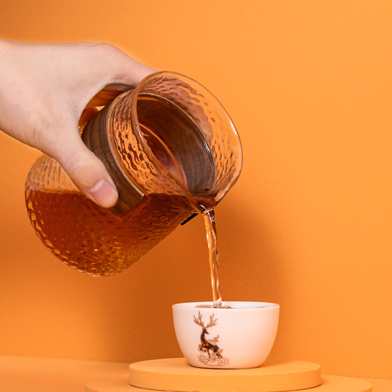 Bộ trà du lịch Túi xách một ấm Ba cốc thủy tinh vân búa cốc khách nhanh Bộ trà Kung Fu gốm sứ kiểu Nhật