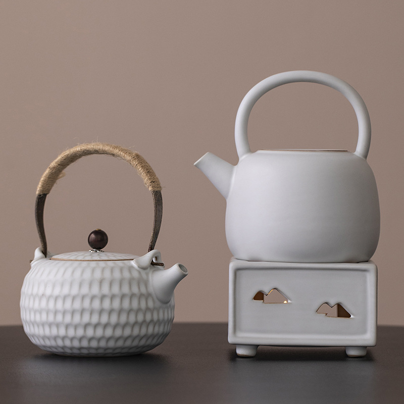 Ấm pha trà gốm sứ kiểu Nhật ấm pha trà nến gia dụng bếp ấm trà bếp cách nhiệt bếp xung quanh bộ dụng cụ pha trà