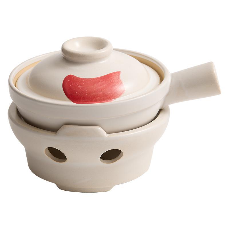 Nồi hầm bếp than màu chịu nhiệt độ cao, khô, không nứt, nồi canh gia dụng một tay cầm, bếp gas, bếp phụ chuyên dụng, nồi lẩu nhỏ