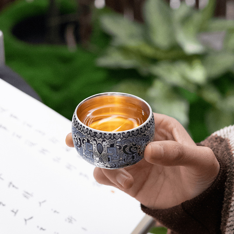 Bộ ấm trà Kung Fu mạ bạc cao cấp