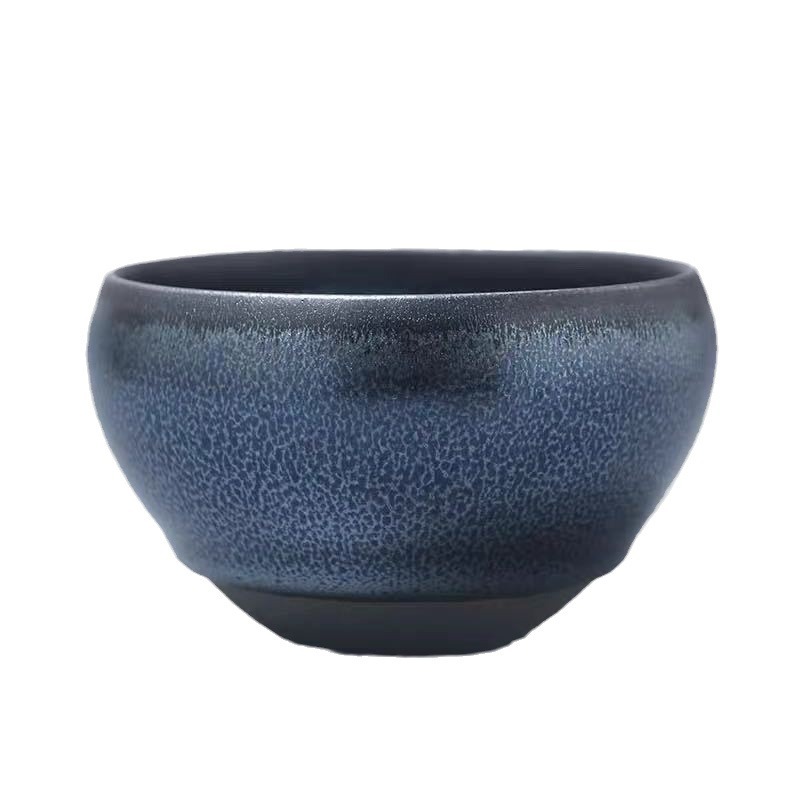 Cốc trà Tenmoku hình bát không chân, men xanh, nung bằng sắt, sản xuất trực tiếp tại xưởng Jianyang Jianyao Jianzhan, men xanh.