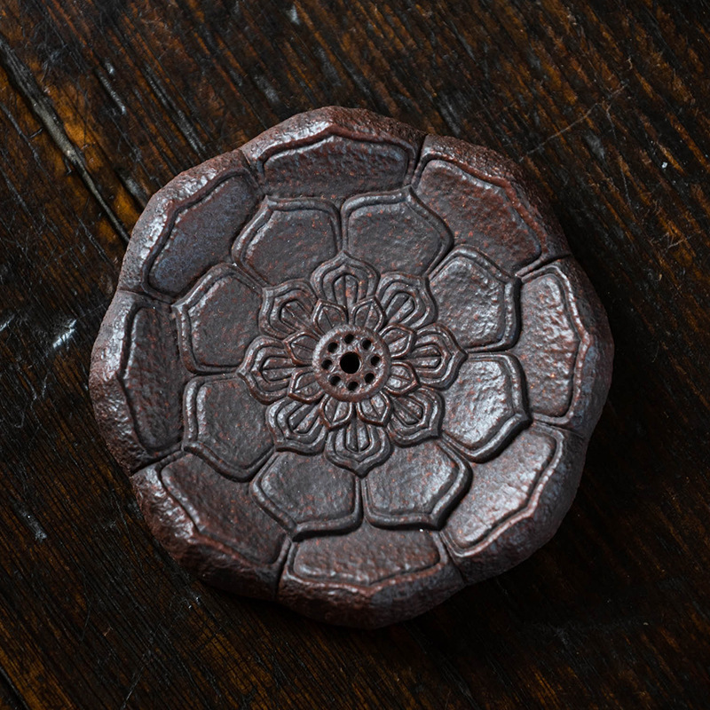 Đồ trang trí trà đạo thú cưng Cát Tím quặng nguyên bản Nghi Hưng, đế cắm hương, lư hương