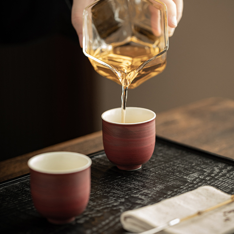 Cốc trà hồng trích dẫn cốc trà gốm cốc uống trà kiểu Trung Quốc cốc nhỏ cốc gia chủ cốc đơn bộ trà Kung Fu cốc trà