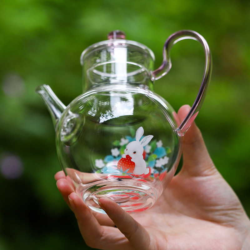 Ấm pha trà xanh Borosilicat cao ấm trà Skylark ấm trà thủy tinh chịu nhiệt loại S và dụng cụ giữ ấm cao cấp dụng cụ pha trà gia dụng lớn