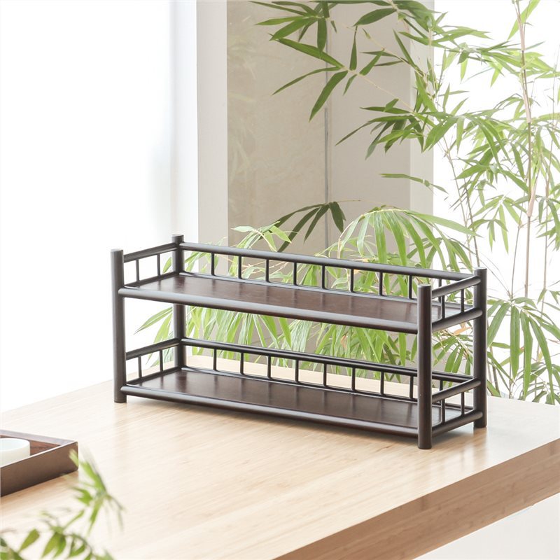 Giá bán buôn Bogu đồ trang trí bằng gỗ nguyên khối nhỏ để đồ đựng cốc trà giá đựng trà Bộ trà nhiều tầng Giá trưng bày trà