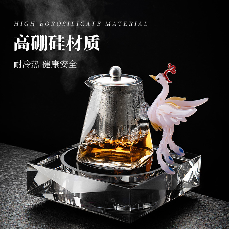Cốc thủy tinh Xianglong, dụng cụ chia trà mới, cốc pha trà hình phượng mới, pha trà kungfu, ấm trà tách trà-nước