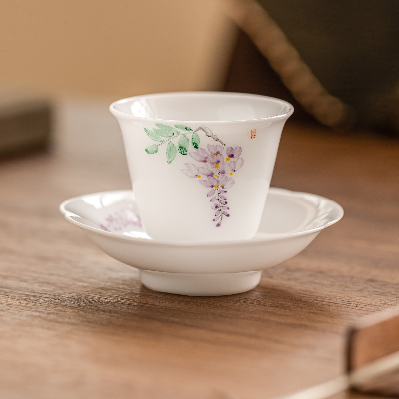 Nhà máy Zhang Lijiao Master chay mỡ cừu ngọc cốc sứ cốc chủ nhân bộ trà giá trị cao cốc trà Kung Fu