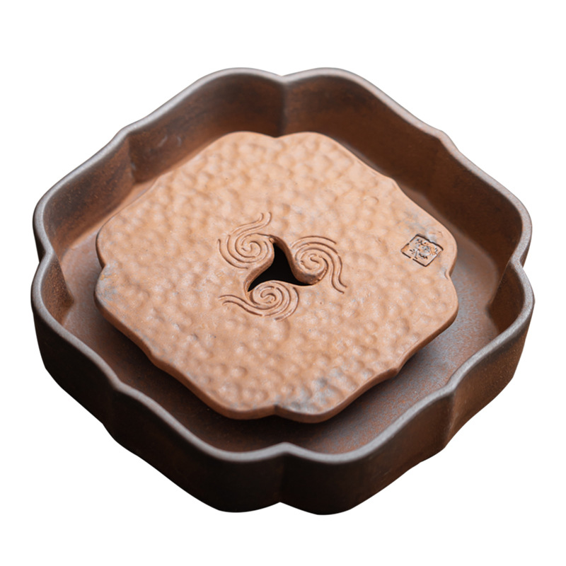 Ấm mây tốt lành bùn đá cũ, ấm chén gốm sứ cổ điển, ấm chén, đệm ấm, bàn trà nhỏ trữ nước, khay pha khô, dụng cụ trà Kung Fu