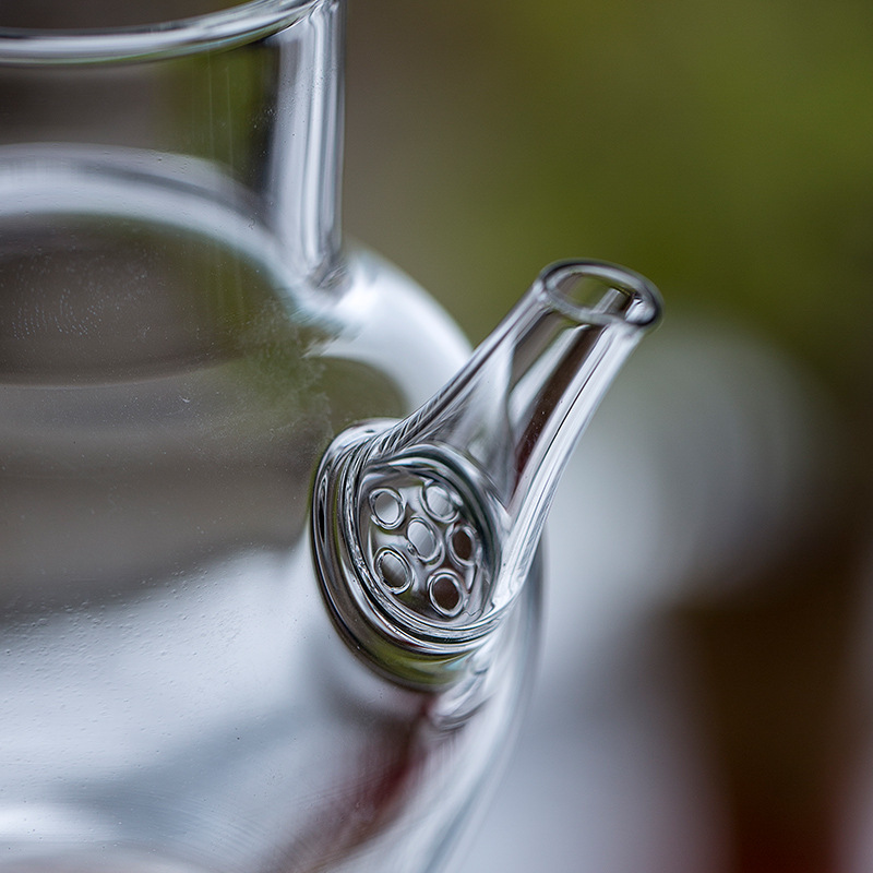 Ấm trà xanh thủy tinh giả Song, dụng cụ pha trà chịu nhiệt gia dụng, ấm trà hoa, ấm trà pha trà Borosilicat cao cỡ lớn, ấm đơn, Bộ Trà Hoa