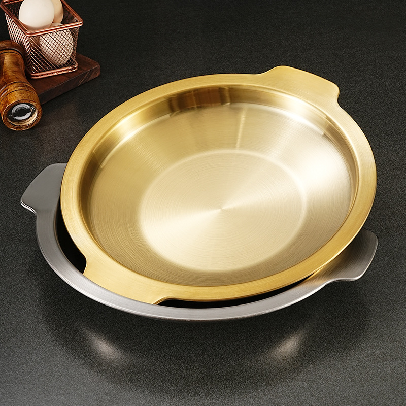 Nồi lẩu khô kiểu Hàn Quốc inox 304 size 24-30cm PBCP14