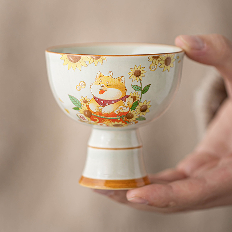 Chén trà gốm sứ cổ điển cốc trà một người uống cốc chủ nhân cốc trà đơn