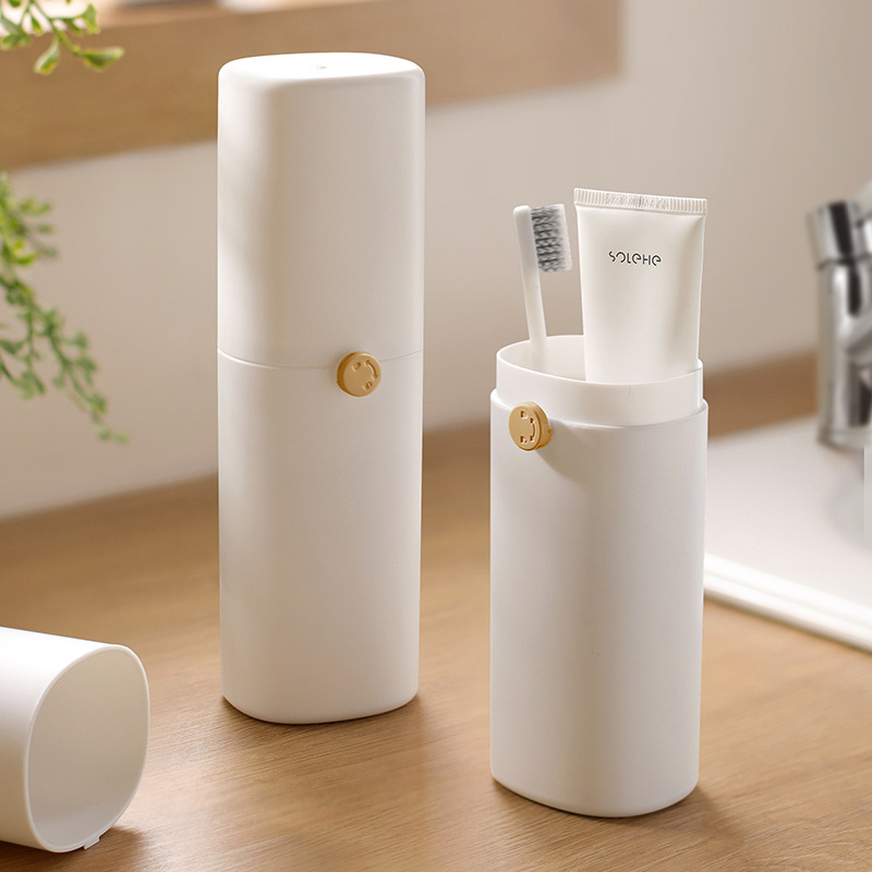 Cốc đánh răng du lịch cốc đánh răng nhỏ gọn cầm tay hộp đựng bàn chải đánh răng đơn giản mẫu cặp đôi Bộ đồ đánh răng du lịch