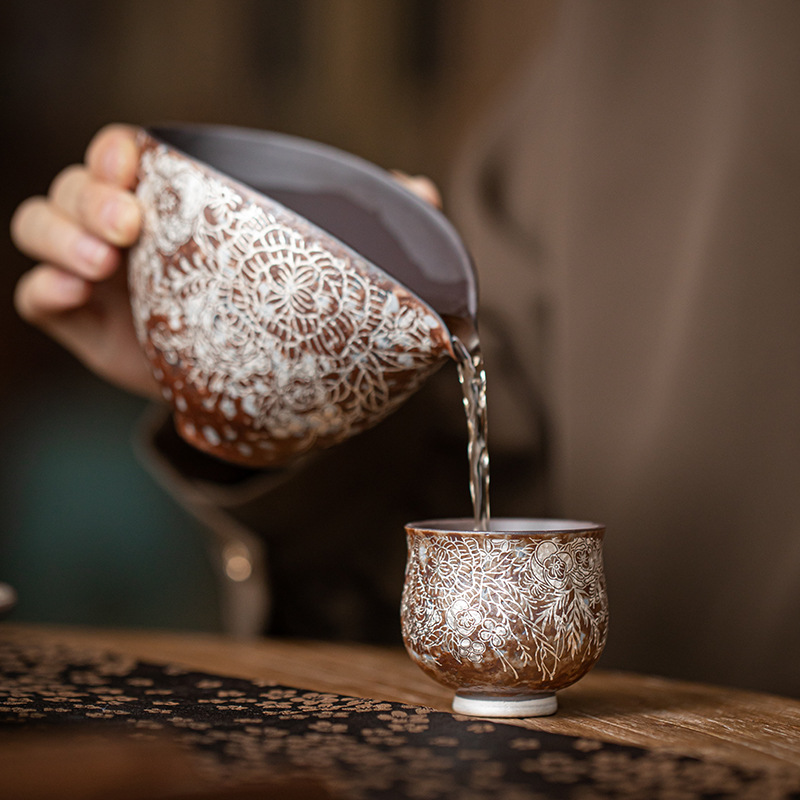 Cốc lớn bằng đất sét cũ, cốc lớn mạ bạc, Bộ trà Kung Fu gốm sứ gia dụng, cốc trà, cốc chủ nhỏ, cốc đơn