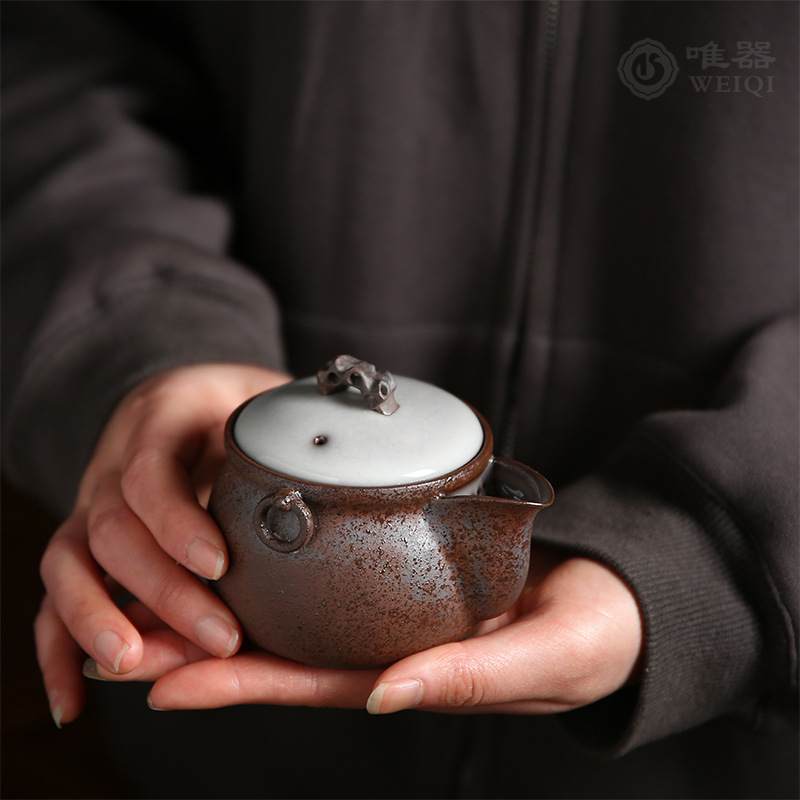 Dụng cụ pha trà Kung Fu Ấm trà gốm sứ Ngô Tuấn nguyên thủ công cầm tay bình báu có nắp ấm pha trà gia dụng lọc đơn