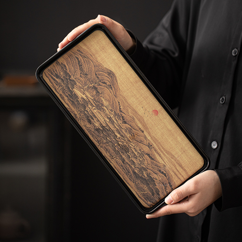 Khay trà thấm nước cổ điển sáng tạo bàn pha khô nhỏ nhanh khô Phụ Kiện Bộ trà Kungfu Khay trà tấm cách nhiệt